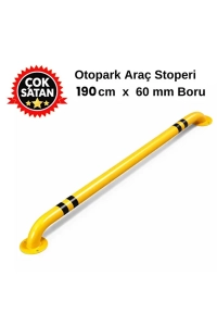 Otopark Araç Stoperi 190 cm x 60 mm Metal , Şerit Ayırıcı Bariyer ,Otopark Demiri Sarı